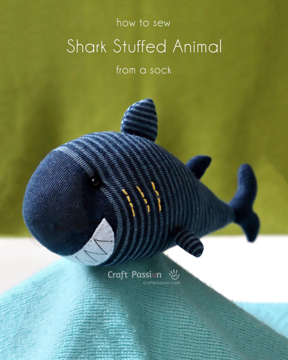 how to sew stuffed shark 1 Make your own adorable 9" Sock Shark stuffed animal, Solo, using just one sock! Grab the free sewing pattern template and start making it today.