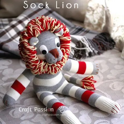 how to sew sock lion doll