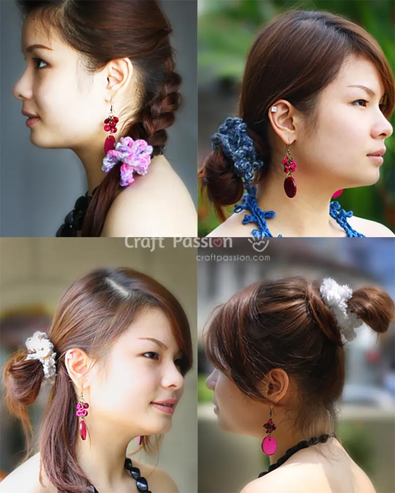 hair styling ideas using scrunchie