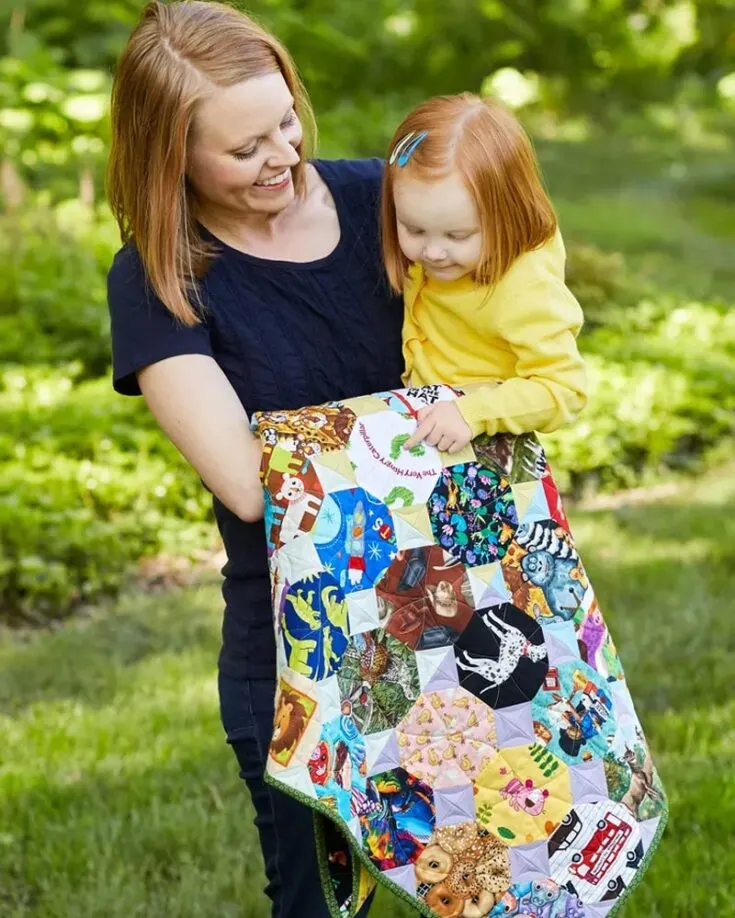 I spy with my little eye, an adorable baby quilt pattern with animal appliques! Check out this outstanding, easy quilt design that will snuggle up your little ones like a bunny. Also, the patchwork of colors and shapes will spark curiosity in your kid&rsquo;s imagination! The finished size is 41&rdquo; x 41&rdquo;.