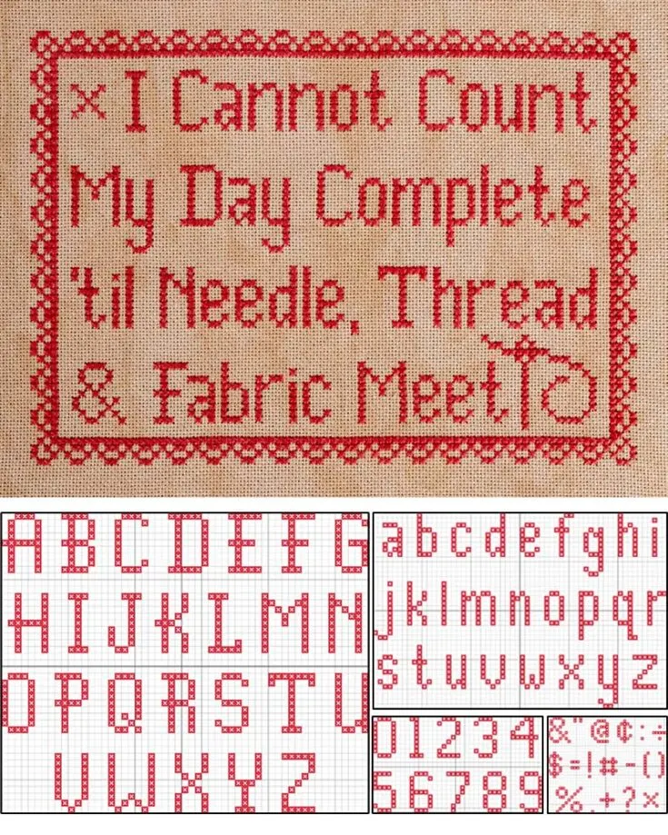 I am just saying free cross stitch patterns, make your own phrase with upper and lower case letters, numbers and punctuation symbols patterns