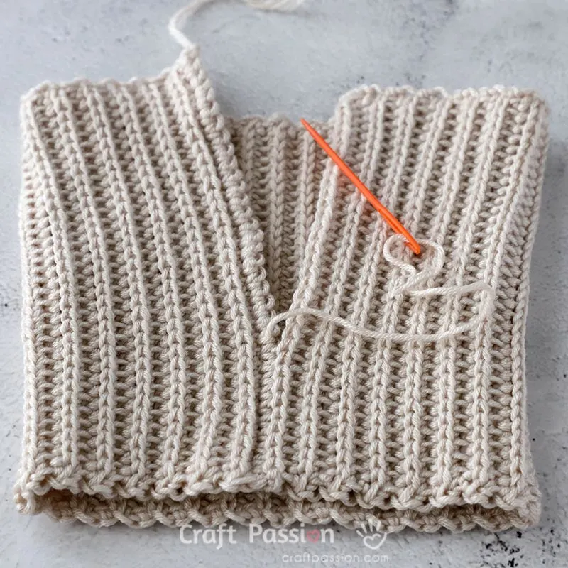 how to sew invisible seam for ribbed stitch edges