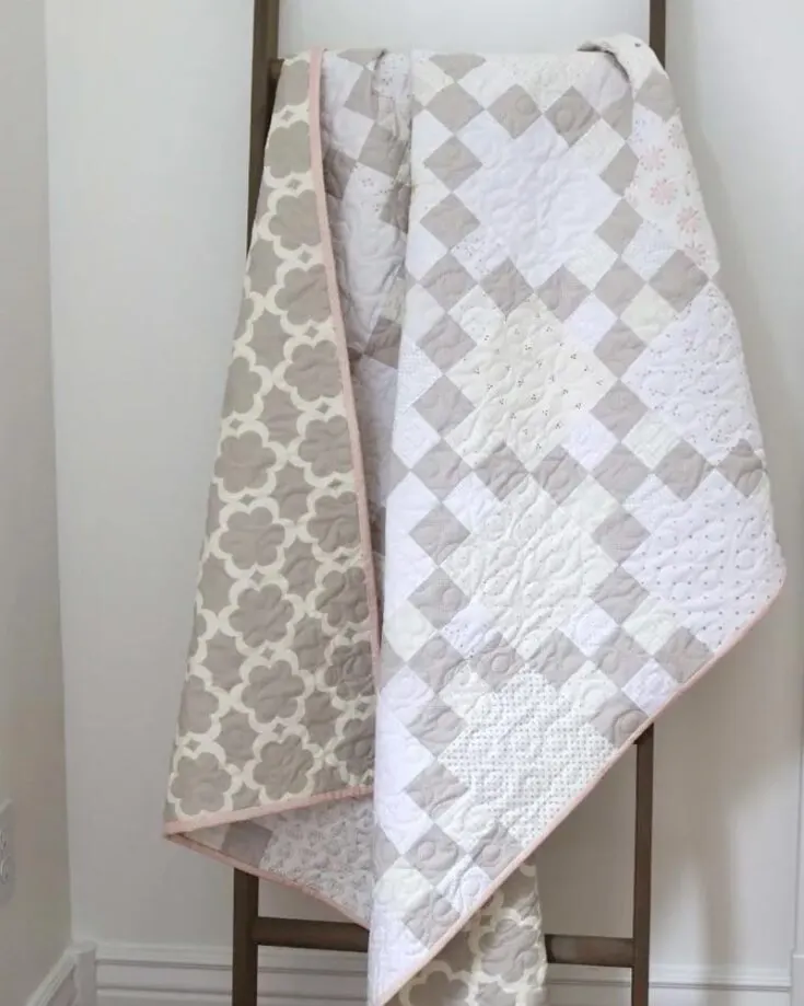 Don&rsquo;t you just love how minimalist this baby quilt looks? With a written tutorial, you&rsquo;ll make this quilt pattern quickly over a sunny afternoon. Though the design uses neutral and low-volume colors to immiate a timeless piece, feel free to use any color you desire. The finished size is 42&rdquo; x 54&rdquo;.