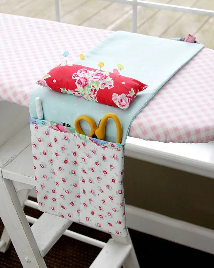 This ironing board organizer features a pin cushion, as well as lots of storage for anything else you would need like scissors, seam rippers, fabric pens or chalk, and more. If you&rsquo;re working with a smaller amount of space, organizers like these are a life saver.