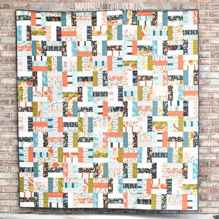 Take a joyous journey through the vibrant world of rail fence quilts! This design uses two jelly roll bundles to create a large quilt. However, depending on your preference, you can opt to use only one bundle to quilt a smaller size. So, whip out those jelly rolls, and let&rsquo;s sew up some magic together! Size: 72&rdquo; x 78&rdquo; (large) 48&rdquo; x 54&rdquo; (small)