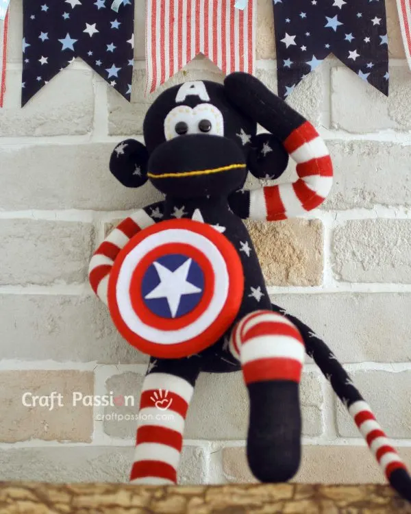 Sock Monkey Captain America Pattern