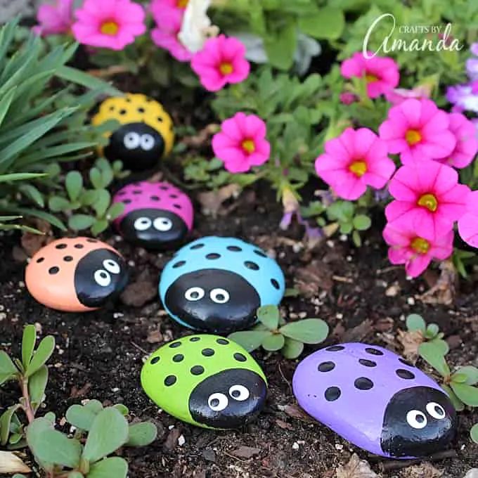 ladybug painted rocks