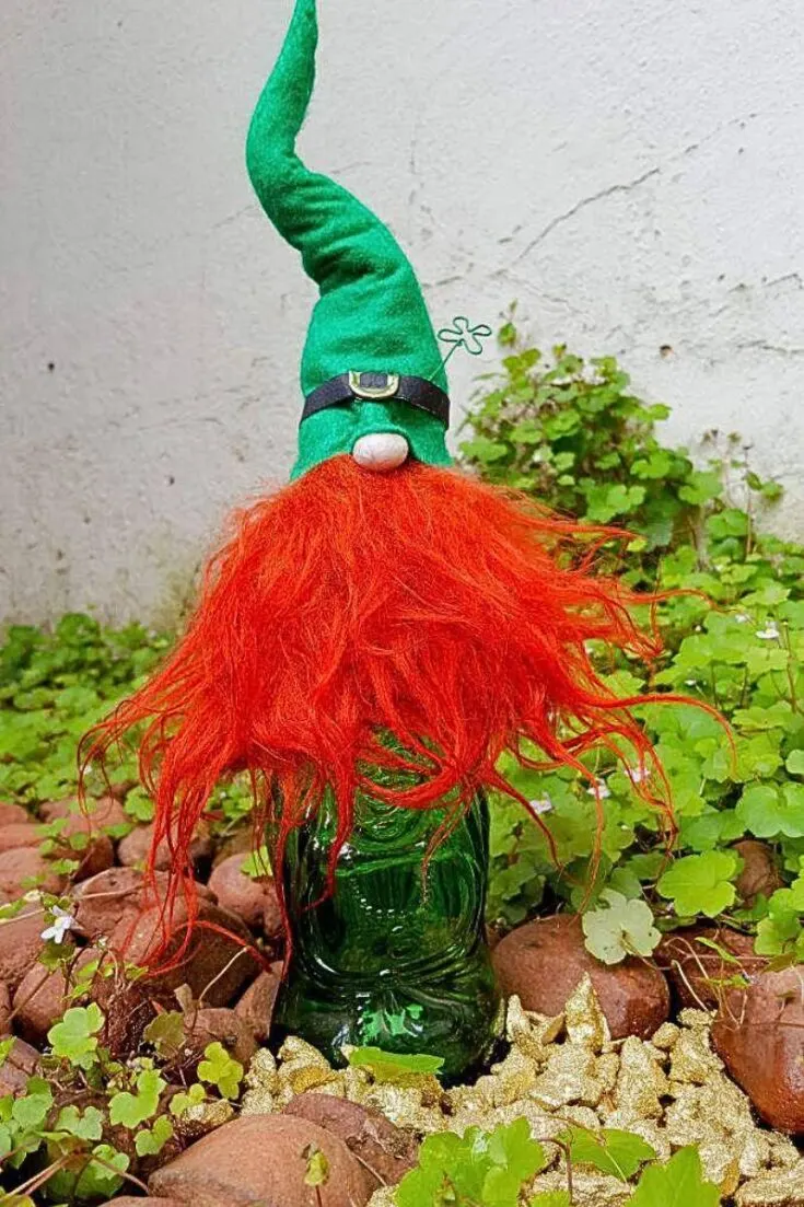 If you have some extra empty bottles lying around your house waiting to be recycled, this design is calling your name. This cost-effective craft idea would be amazing decors as garden gnomes at your front door to usher in the good luck for this holiday celebration.