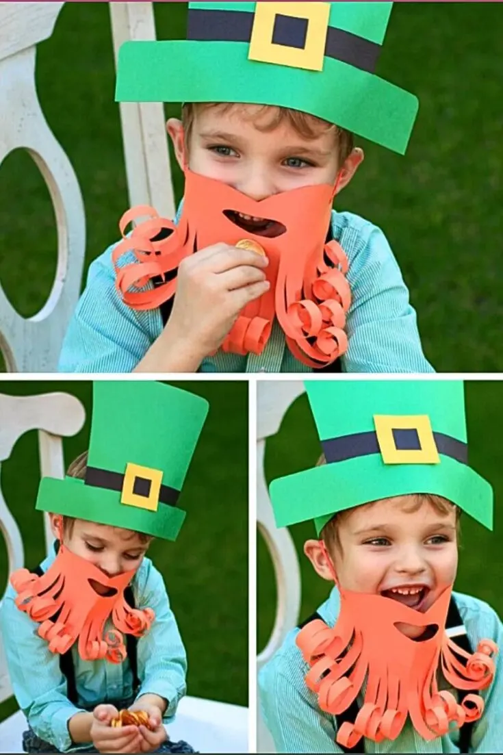 Your kids will absolutely adore you with this adorable leprechaun dress-up costume. It is quick to make and all you would need are some colored papers and the free templates offered. Try it out now!