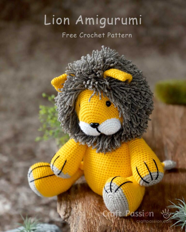 crochet lion stuffed animal