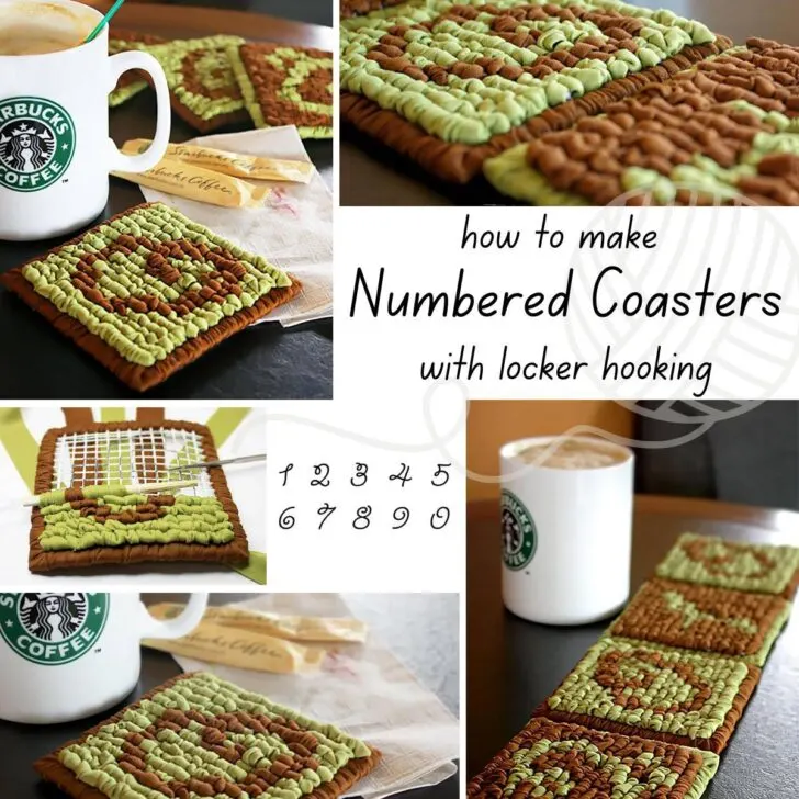 Learn how to make a set of beautiful numbered coasters using the locker hooking method. This 3-part tutorial includes all the details beginners need to get started.
