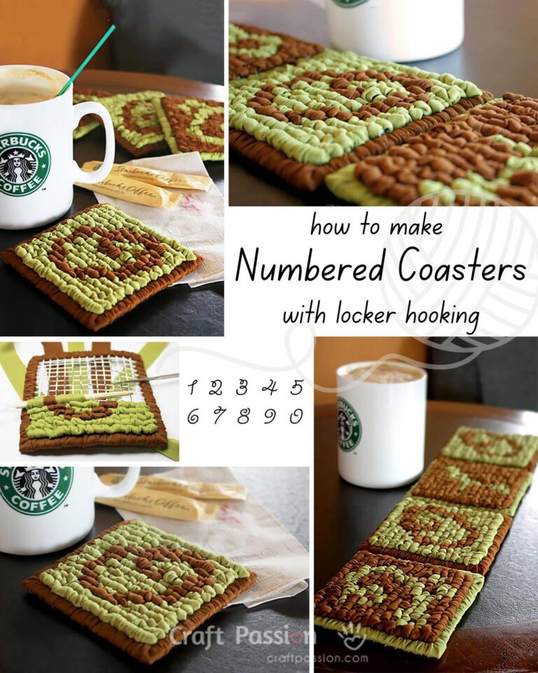 Learn how to make a set of beautiful numbered coasters using the locker hooking method. This 3-part tutorial includes all the details beginners need to get started.