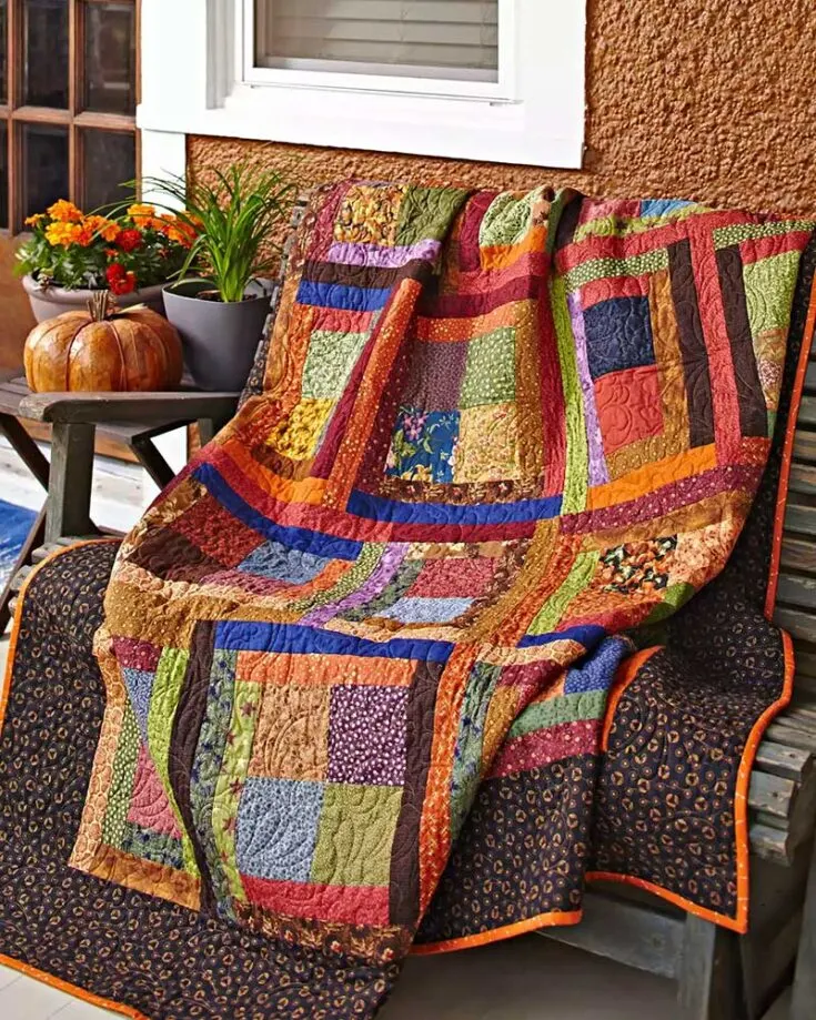 Here&rsquo;s another one of our favorite log cabin quilt patterns. Whether you&rsquo;re logging off for a relaxing night or a Netflix binge, this quilt will be the perfect snuggle buddy to keep you warm. The finished size is 64 &frac12;&rdquo; x 88 &frac12;&rdquo;.&nbsp;