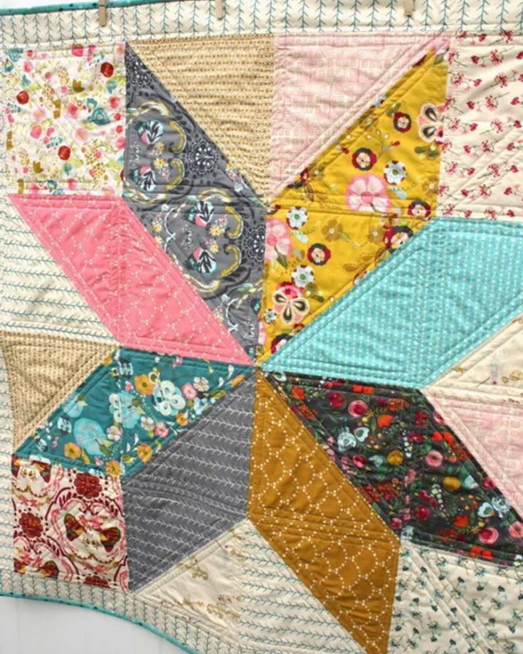 Learn to make a Lone Star baby quilt with this tutorial! This project is ideal for beginners and experienced quilters, and it guides you through creating a beautiful 39&rdquo; x 39&rdquo; quilt using a traditional lone star quilt block motif.