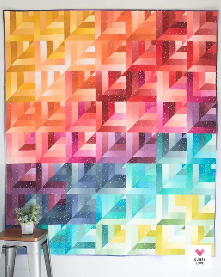 Check out this breathtaking Lucky Log Cabins Quilt on Etsy that is really affordable! This pattern combines the timeless tradition of log cabin quilts with a modern twist! It&rsquo;s an advanced beginner pattern and a stash-buster quilt project! It&rsquo;s straightforward to assemble and incorporates simple piecing shortcuts for a faster project. This pattern is also available in 8 sizes.