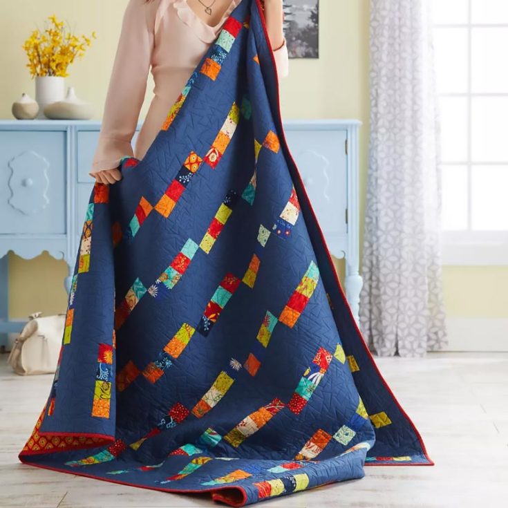Here&rsquo;s a gorgeous, simple blue quilt you can make for your little boy! It&rsquo;s soft, warm, and soothing to the eyes, making it a delight to quilt by following the instructions guide. It features rectangle strips made from square blocks to create a stunning visual effect on your quilts. The finished size is 68 &frac12;&rdquo; x 84 &frac12;&rdquo;.