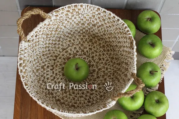 Make your own hemp basket with this crochet basket pattern & tutorial. Know basic crochet technique to complete it. It uses manila rope and yarn to build.