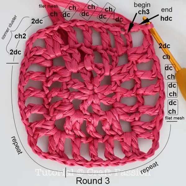 filet crochet mesh granny square bag