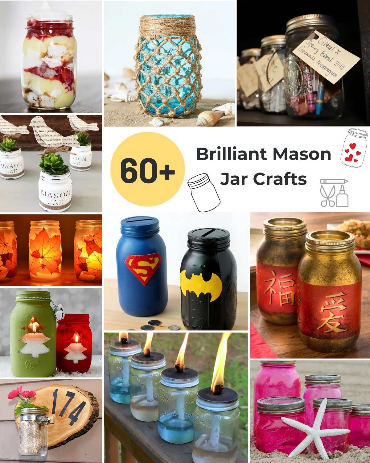mason jar crafts Explore these brilliant mason jar crafts for home décor, storage, and gifts. Simple, creative, and fun DIY ideas to inspire you!