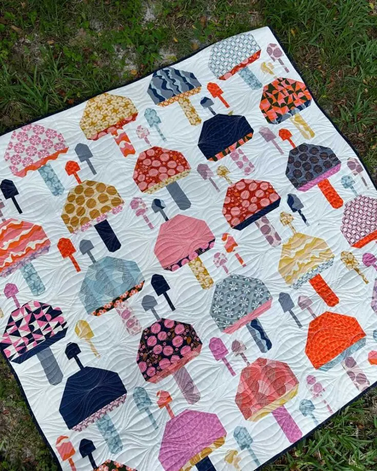 Remember when we mentioned that FQ quilts can be unconventional and quirky? Try this Mellow Mushrooms quilt for size! It's so adorable and comes with easy-to-follow instructions for a reasonable price. Learn to quilt it by clicking the link below!&nbsp;
