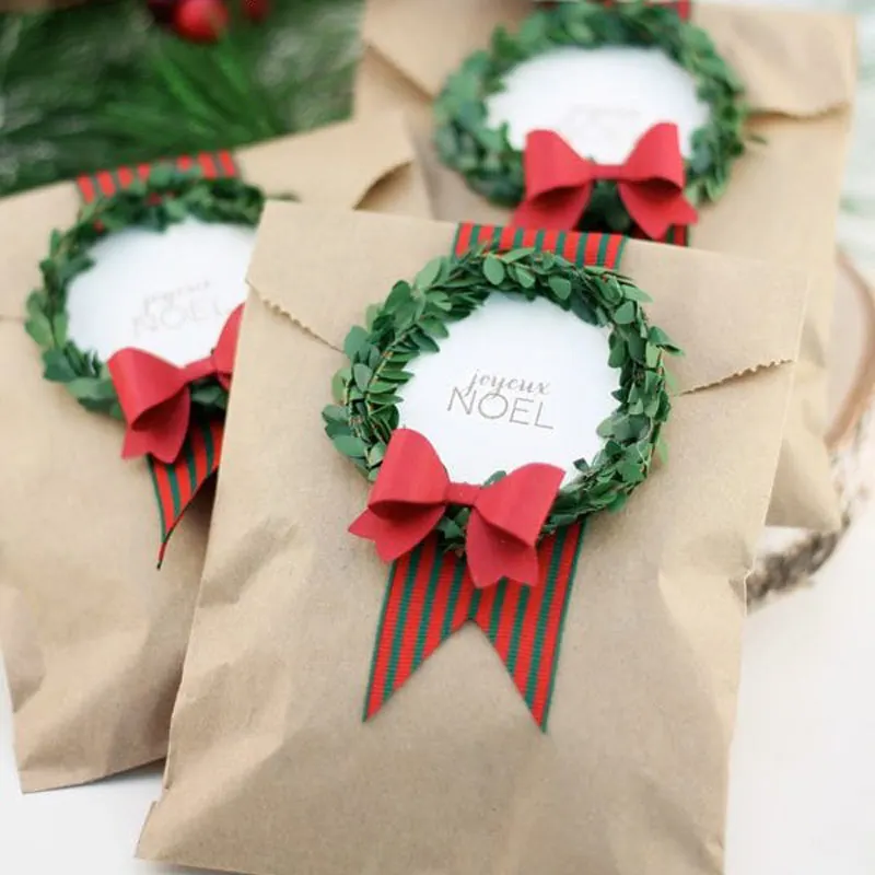 Mini wreaths are a cute way to jazz up your gift bags, and you can easily find them at the craft store or online. Adorn some adorable ribbons and bows, and you&rsquo;ll have festive bags your friends and family will love.