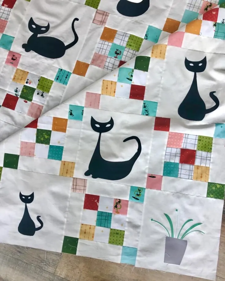 Say hello to the Mod Meow Cats And Scraps quilt tutorial! This design is a fat-sew project, and it&rsquo;s a charm, layer cake, and stash-friendly design, too! So, if you're looking to use up your precuts, this pattern is right up your alley. The finished measurements are 60&rdquo; x 70&rdquo;.
