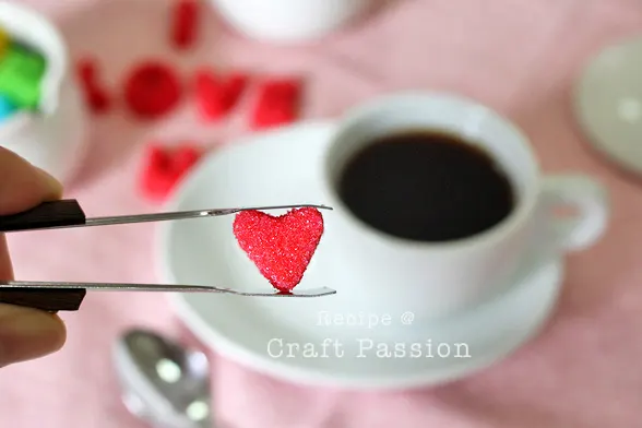 Here's a fantastic recipe and method for making colorful heart-shaped sugar cubes, perfect for Valentine's Day and wedding celebrations.