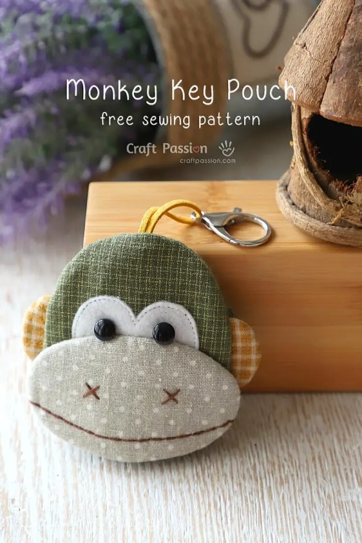 If you're always losing your keys, consider making this Monkey Key Pouch! With a little creativity, you can use different scraps to make this a fun monkey that keeps your keys safe and sound. It also features a small pouch at the back for any change you may have lying around.