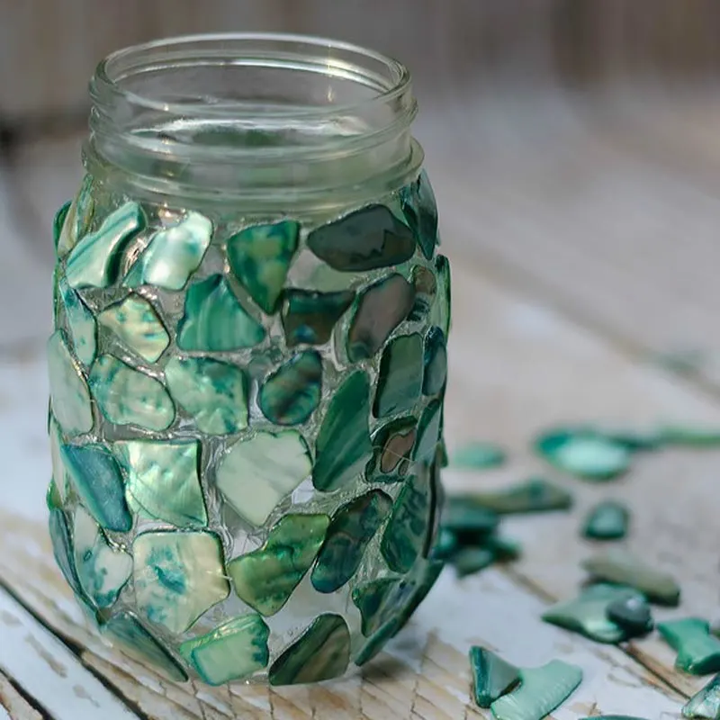 A mosaic is a pattern or image made from small regular or irregular pieces of colored stones, glass, or ceramic. It makes for a unique pristine look on any craft making it suitable for a craft like this!