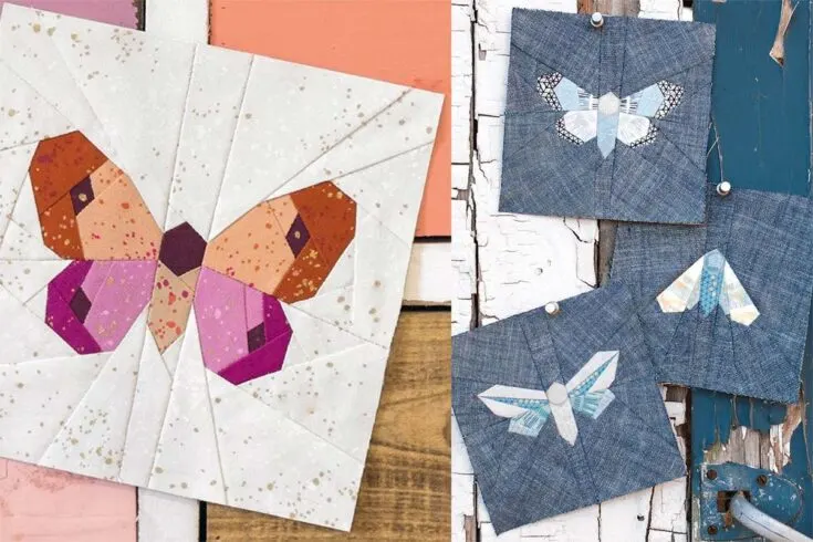 With this Moth Charm Block, you can make a fun and creative mini quilt block.&nbsp;These 5.5" paper pieced blocks are ideal for adorning a mini quilt, a pouch, or a pincushion. Change the size and color scheme to create your own Moth Charm Block.