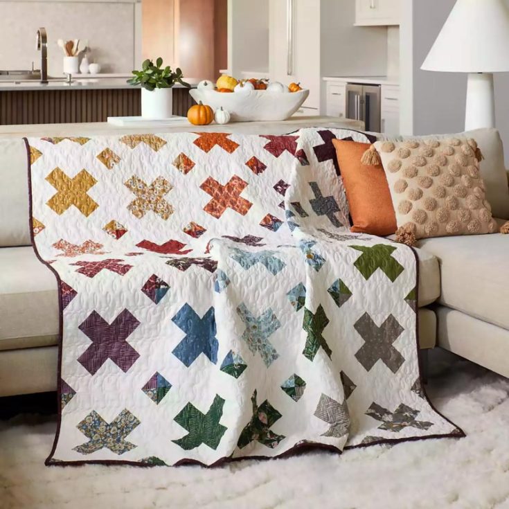 If you're searching for a quaint, picturesque, yet simple and calming quilt that fits any home decor aesthetic, this piece is the right one for you! The Nature Walk Scrappy throw quilt that measures 60 &frac12;" x 72 &frac12;" incorporates summery hues and cooler color palettes for a soft look.