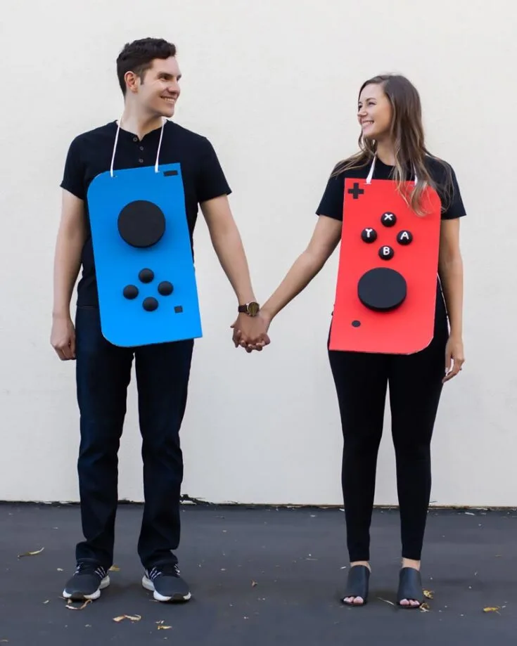 One fantastic thing about this craft is that you can wear it solo or match it with a friend or a significant other! Level up this Halloween like a video game, pressing buttons and smashing quests!