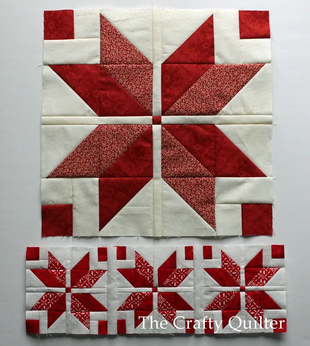 Here's how to sew a Nordic Star quilt block from The Crafty Quilter. With just a few strips of red and white fabric, you could make yourself a festive quilt with this block for Christmas!