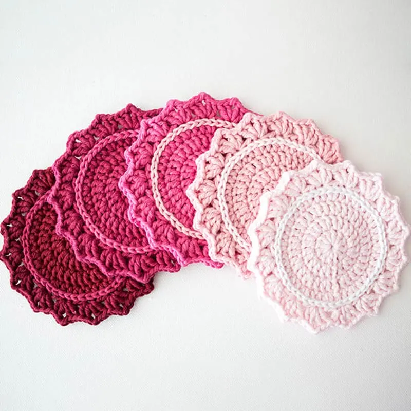 Elevate your tabletop with these ombr&eacute; crochet coasters. Of course, it's not limited to the gradient shown in this tutorial. Instead, feel free to crochet them in your favorite colors or with any available yarn you have at hand.