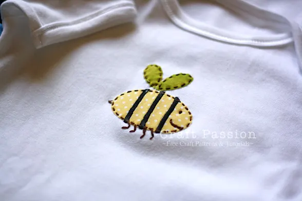 Get free Garden Bug applique patterns and tutorial on how to do hand applique on onesie.&nbsp;Consist of &nbsp;Bumble Bee, Lady Bug and Caterpillar.