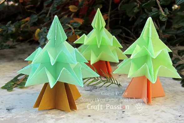 origami christmas tree tutorial how to make paper christmas tree
