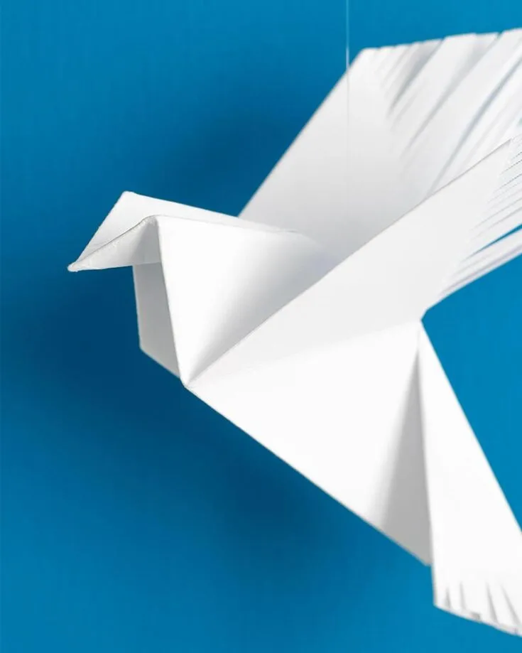 Do you enjoy peacefulness? If so, try out this origami dove! It also separates itself from the rest of the patterns by utilizing a bit of extra crafting to create textured wings.