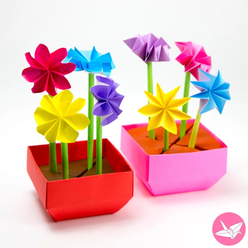 Make a pretty origami flower pot, the holder for the stems can accommodate a lot of them. It would make an excellent gift for someone special.