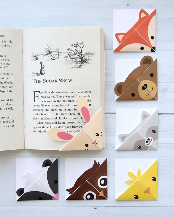This tutorial offers a fun twist on origami corner bookmarks by giving them an adorable look! Have a blast while learning how to make this cute little corner-hugging friend. There are also other variants on the website for you to choose from!
