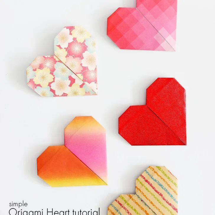 A simple Origami Heart tutorial that is fun to make with your friends and family! Enjoy a step-by-step tutorial followed by a list of origami heart ideas.