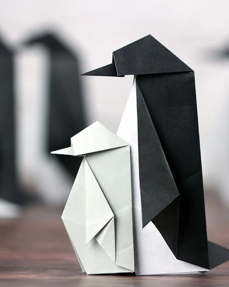 Brr! Match the chilly breeze from your cooler with these fun little origami penguins! You can also use them as bookmarks with their little heads watching over your books!