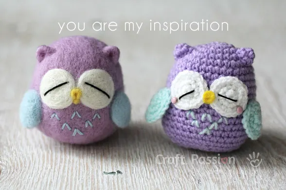 felted crochet owl