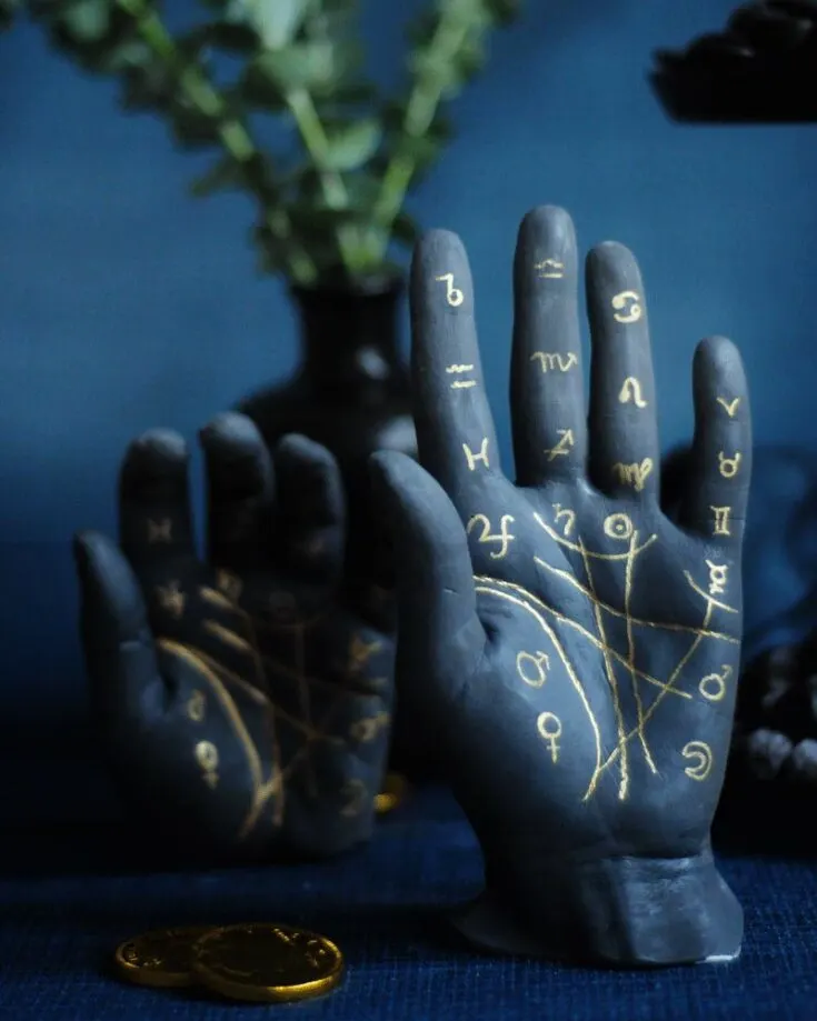 Halloween can be whatever you want it to be: silly, scary, terrifying, gory, or enchanting and mystical like this craft! Turn the tables around and make this 31st a magical one with this Palmistry Plaster Hands that is eerie but enchanting!