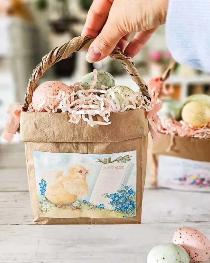 These Easter baskets are perfect for filling with colorful eggs and Easter treats, they&rsquo;re a fun, budget-friendly project to make the holiday extra special.