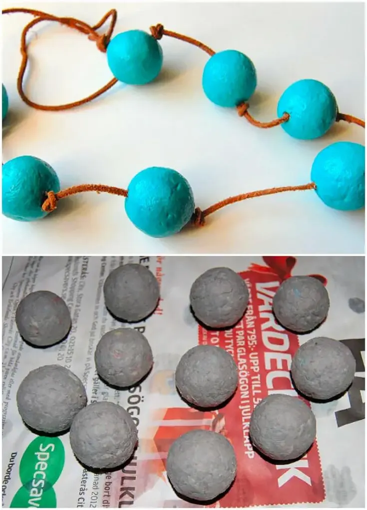 Did you know paper mache can be used to make jewelry, too? Learn how to make these round paper mache bead bracelets!