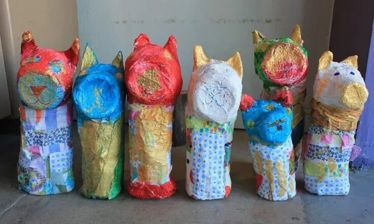 Mummies are bound to captivate your child if they have studied Egyptian history. Or perhaps you are (I am!!!)! Make these easy paper mache cat mummies as a fun summer activity.