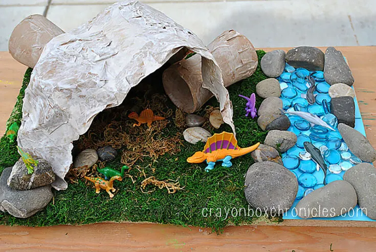 Uncover your love or your child's fascination with dinosaurs by building your very own Jurassic world with this paper-mache dinosaur cave.