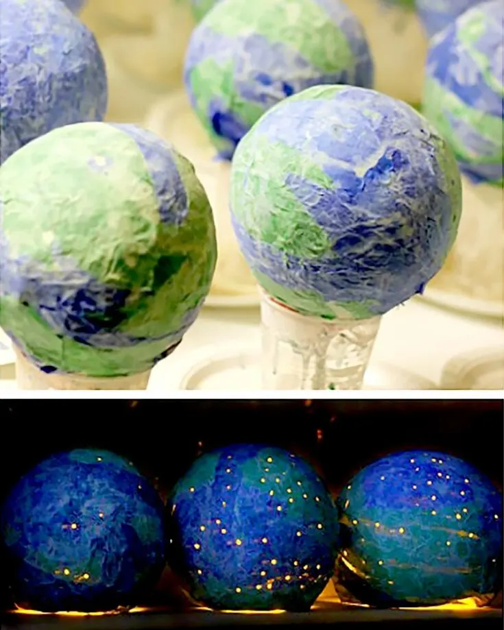 This is a great paper mache craft for larger groups. All your participants will definitely fall in love with this simple paper mache globe that glows.
