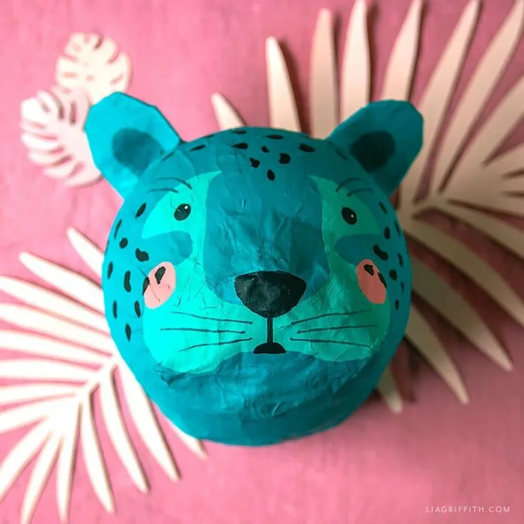 Make a paper mache leopard head with your kids for a fun and creative art project. It would make an excellent piece of wall decor for a kid's bedroom when finished.