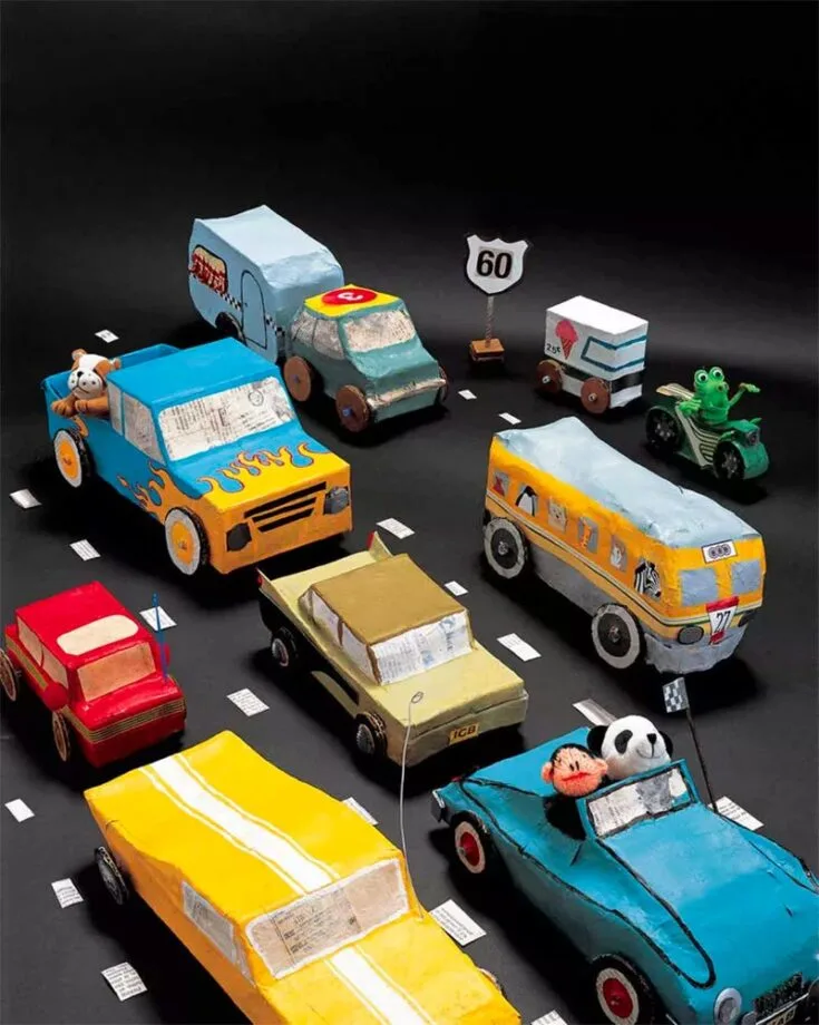 What better way to save on expensive Hotwheels or Thomas the Train than with these DIY paper mache vehicles? Instructions are given for cars/trucks, a rocket, and a UFO.